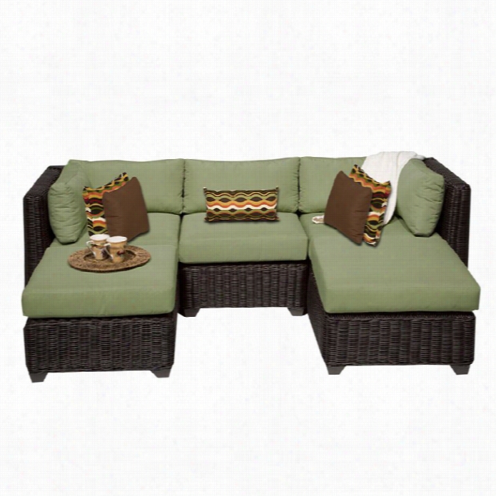 Tkc Veniec 5 Piece Outdoor Wicke Sofa Set In Cilantro