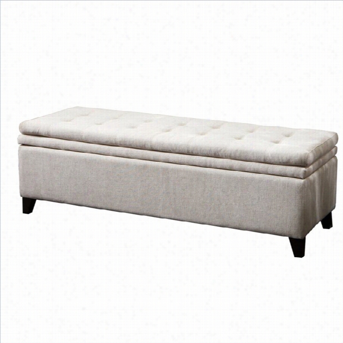 Trent Home Genevieve Storage Ottoman In Ivory