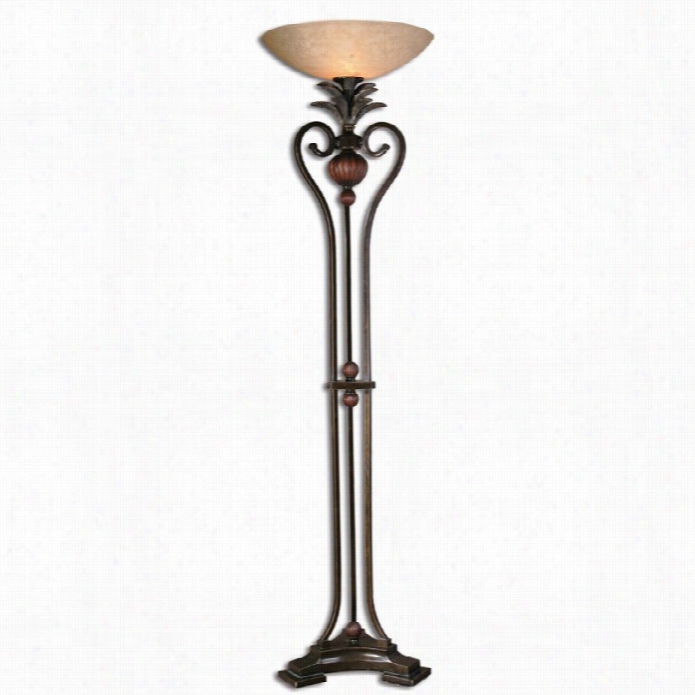 Uttermost Andra Metal Torchir Floor Lamp In Golden Bronze