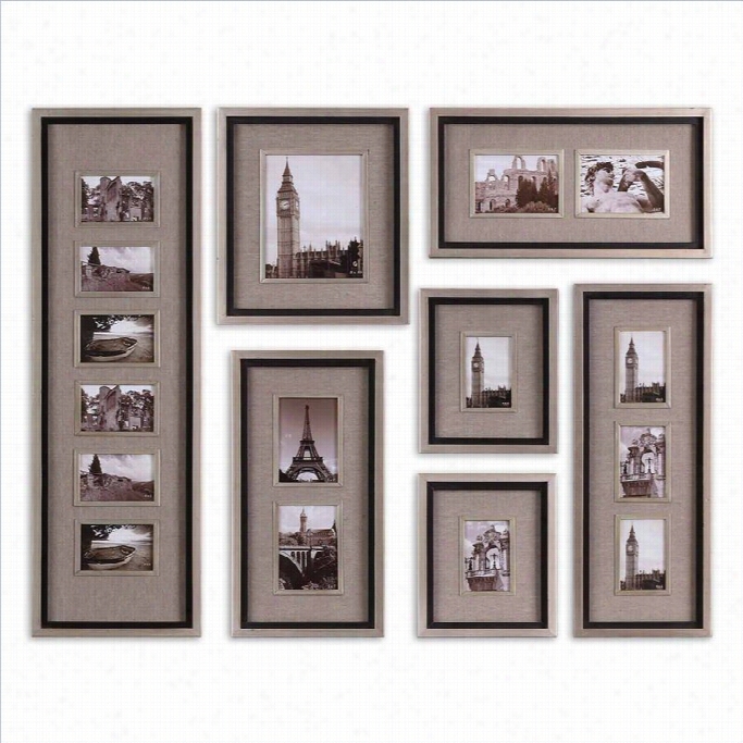 Uttermost Massena Photo Frame Collage In Antiqued Silver (set Of 77)