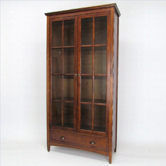 Wayborn Barister Bookcase With Glass Door  In Brwon