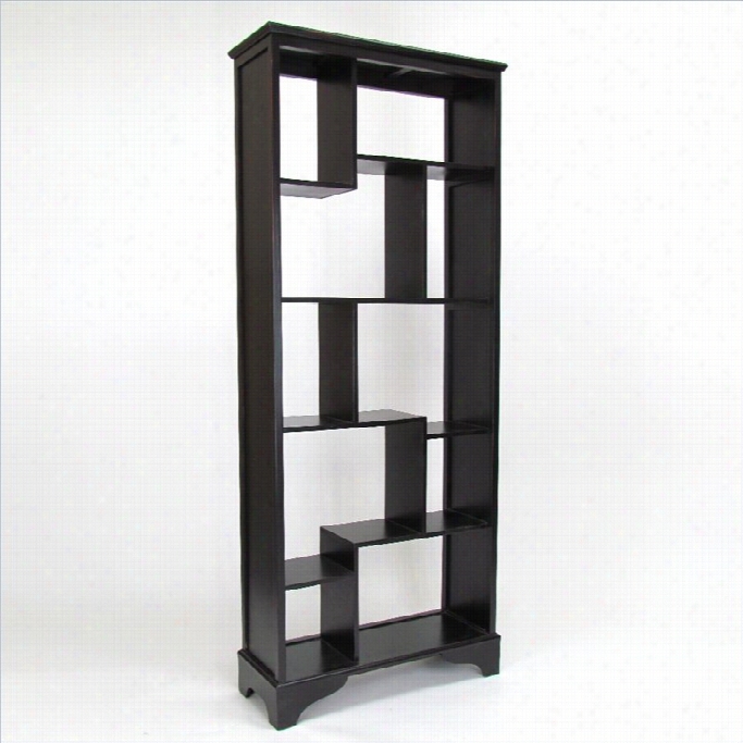 Wayborn Basswood Vertical Asian Storage Shelves In Black