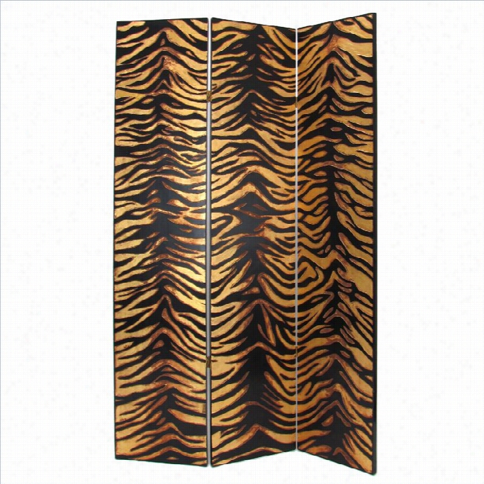 Wayborn Gold Leaf Zebra Room Divider In Black And Gold