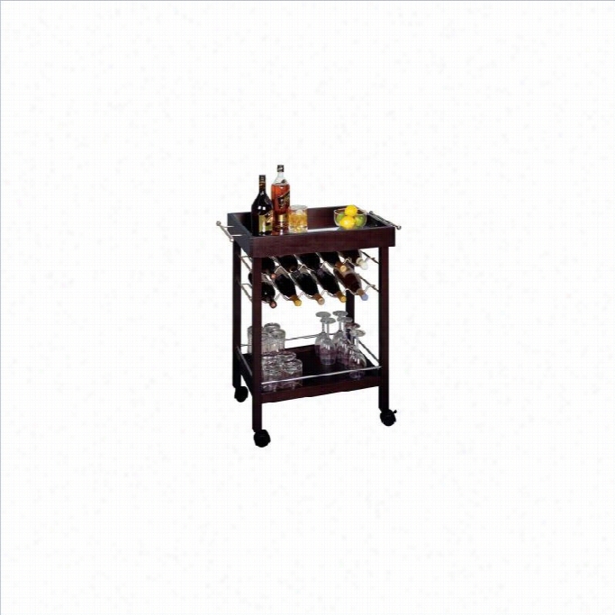 Winsome Tenbottle Wi Ne Cart With Reflector Top Ij Espresso