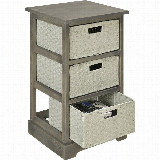 Altra Furniture Storage Unit With 3 Baskets  In Gray Finish