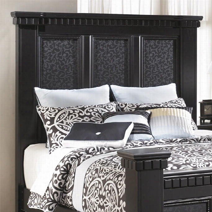 Ashley Cavallino Wood Queen Panel Headboard In Black