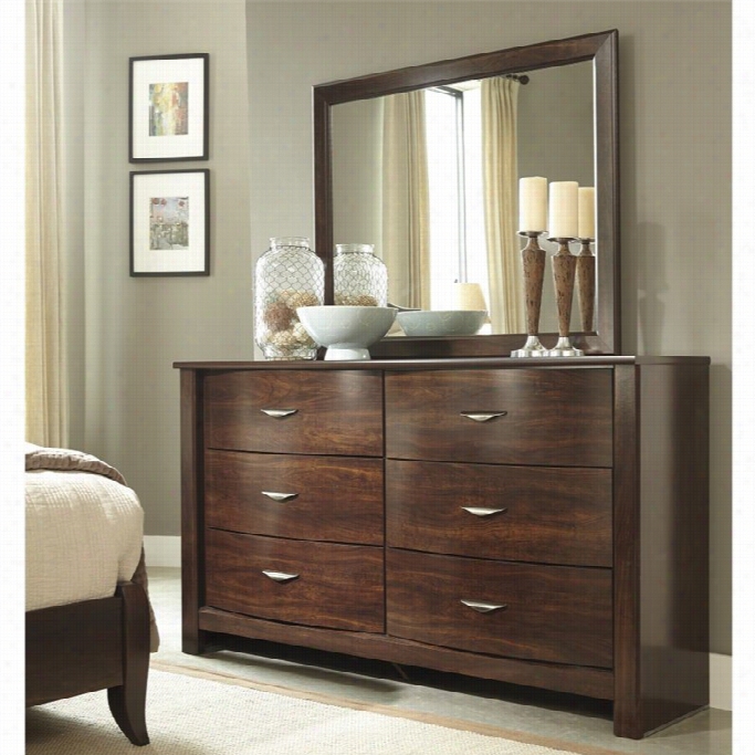 Ashley Corraya 2 Piece Wodo Dresser Set In Brown