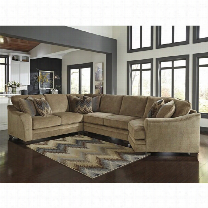 Ashley Lonsdale 4 Piece Right Cuddler Loveseat Sevtional In Barley