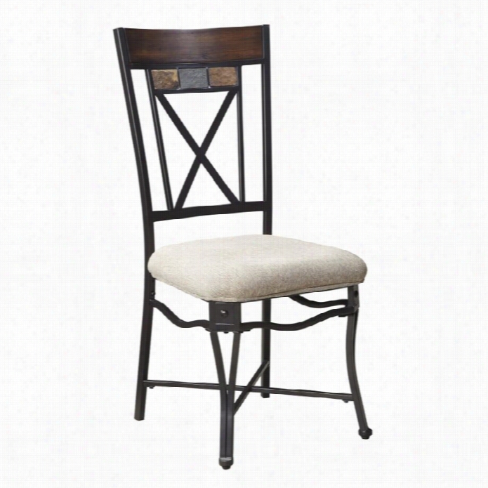 Ashley Vinasville Upholstered Dining Side Chair In Medium Brown