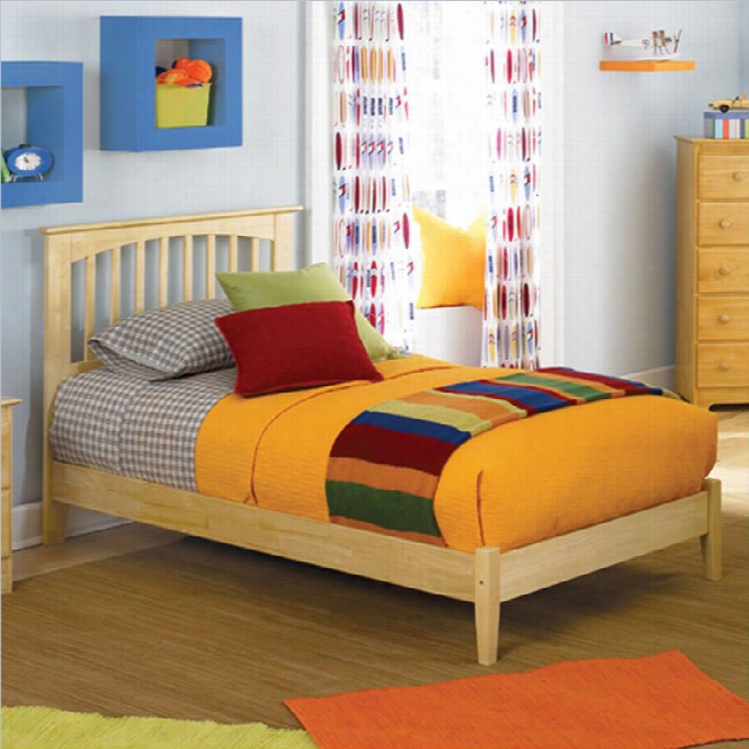 Atlantic Furniture Brooklyn Platform Bed With Open Footrai In Natural Maple-twin