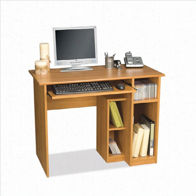 Bestar Basic Small Wood Cojputer Desk In Cappuccino Cherry