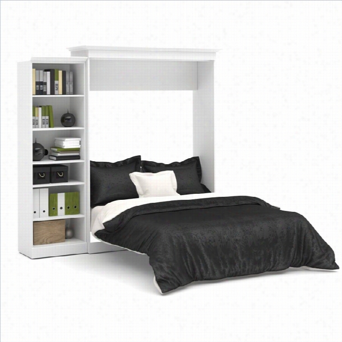 Bestar Versayipe 9'2 Queen Wall Bed With Storage Unit In White