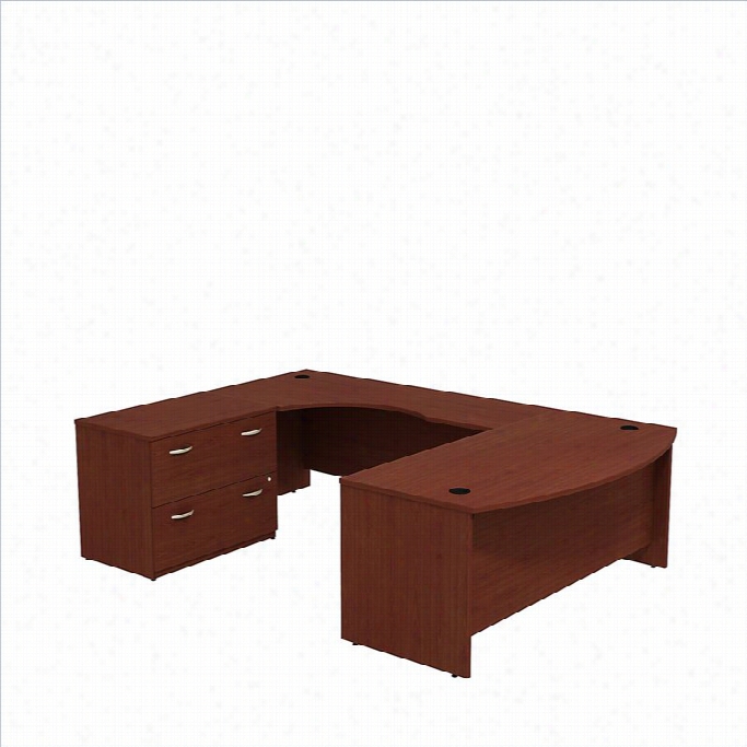 Bush Bbf Series C 72 2 Drawer Left U-shaped Desk In Mahogany