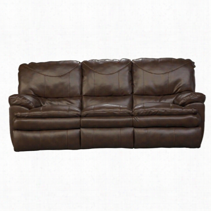 Catnapper Perez Power Reclining Leather Sofa In Chestnut