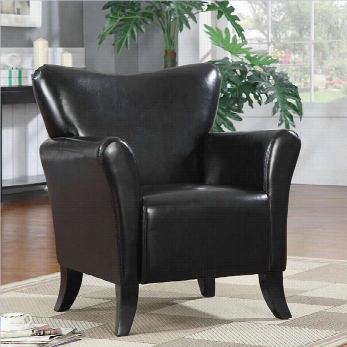 Coaster Acecnt Seating  Faux Leather Upholstered Chair In Blackk