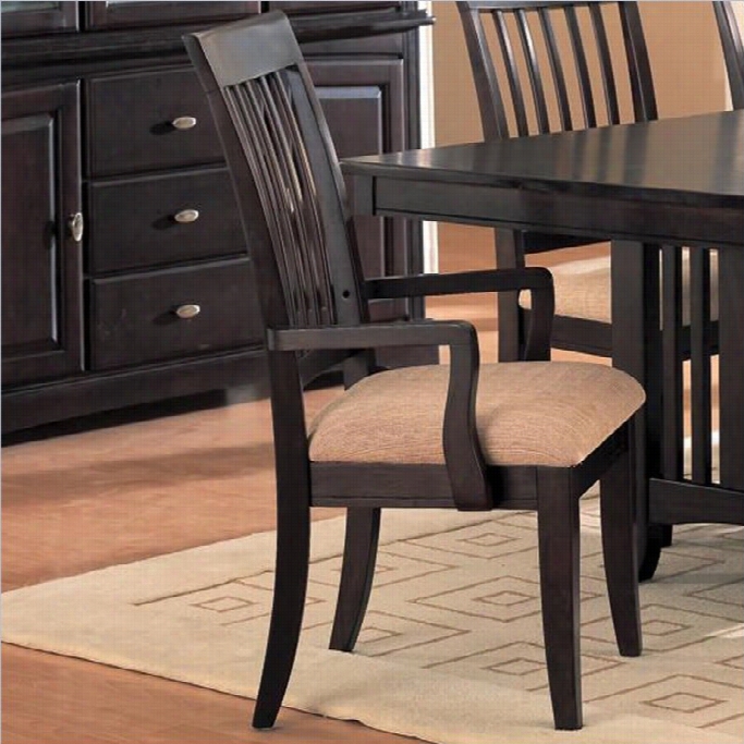 Coastsr Monaco Arm Dining Chair With Fab Ric Seat In Rich Dark Cappuccino