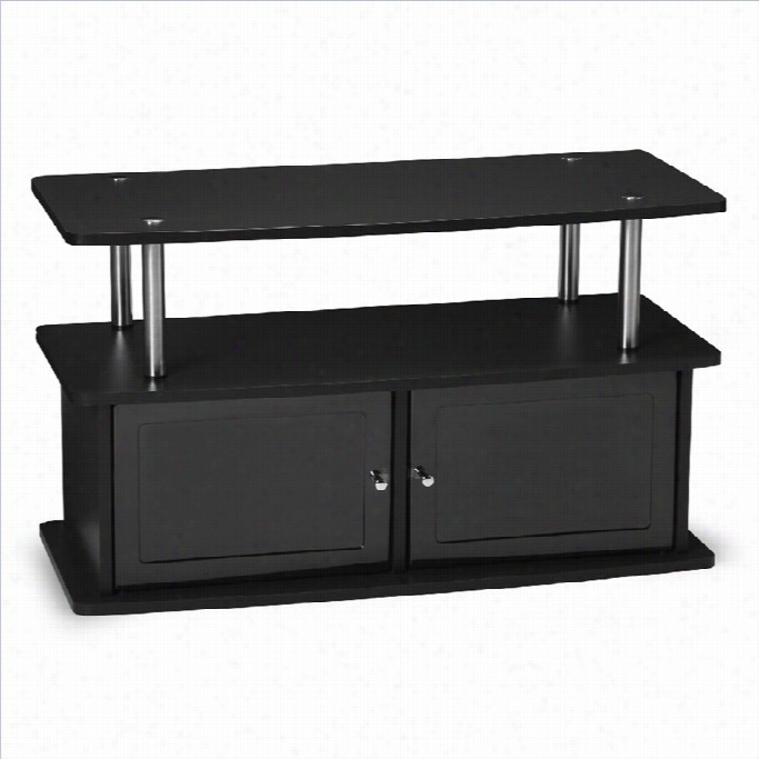 Conveniencce Concepts Designs2go 36 Tv Stand In Black With 2 Cabinets