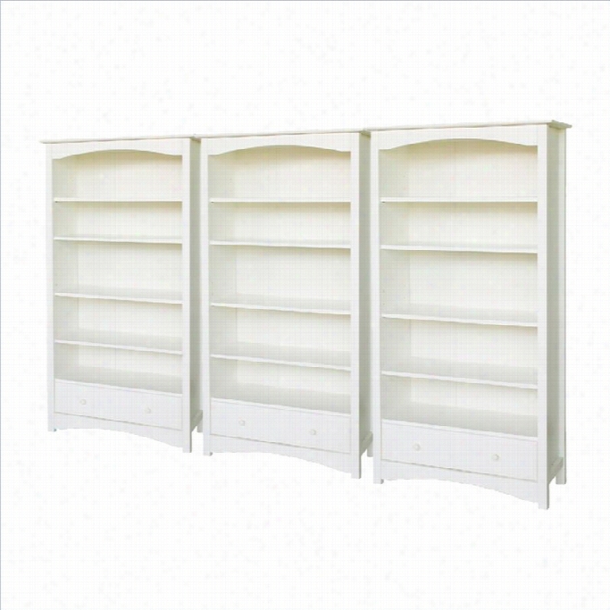 Davinci Roxann E5 Shelf Wal Lbookcase In White