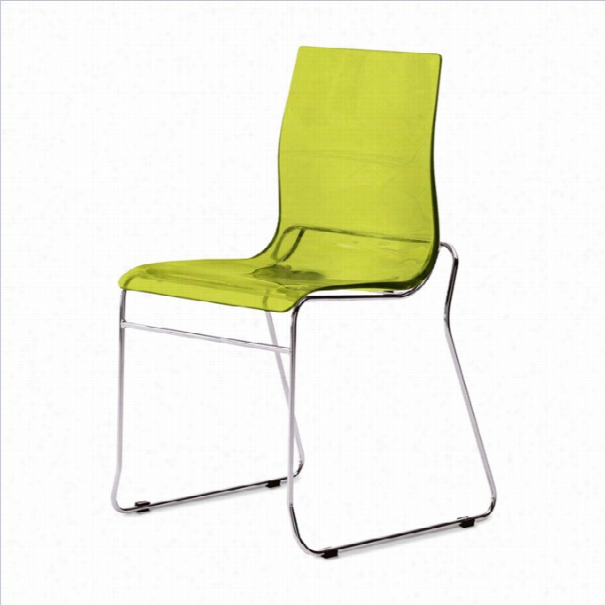 Domitalia Gel-t Stackabble Dining Chair In Transparent Green