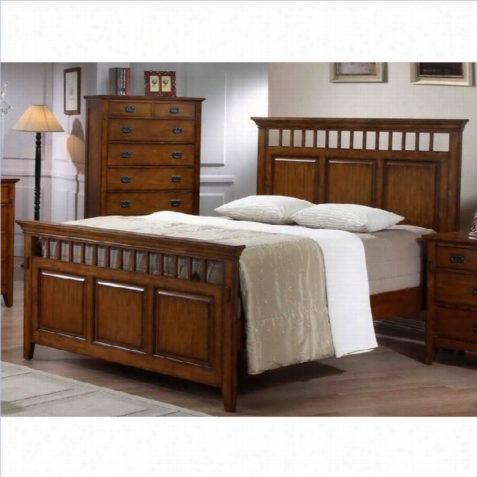 Elements Trudy Panel Bed In Chestnut-queen