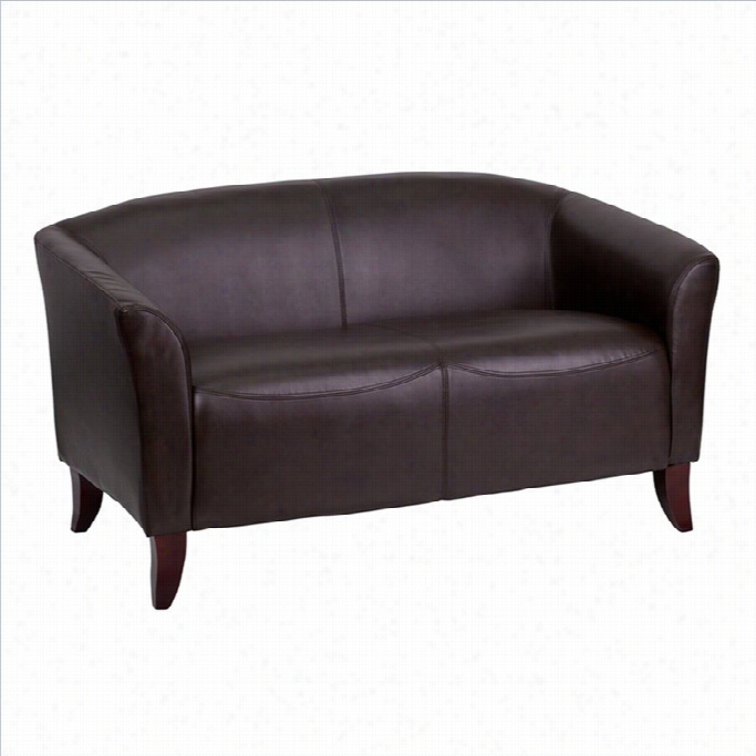 Flash Furniture Hercules Imperial Lsather Love Seat In Brown