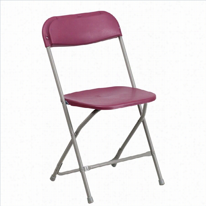 Flash Furnniture Herucles Premium Plastic Folding   Chair In Burgunyd