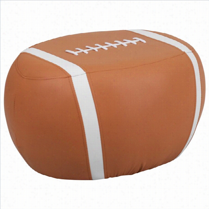 Flash Furniture Kids Football Stool In Brown And White