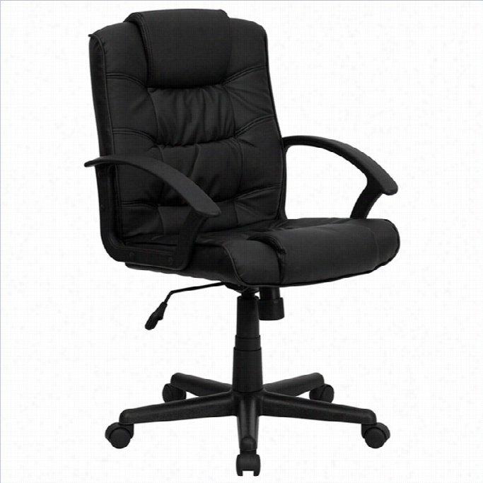 Flash Furniture Mid Back Black Leather Office Chiar