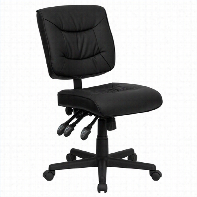 Instant Furniture Mid Back Multi Funcitonal Task Office Chair In Blcak