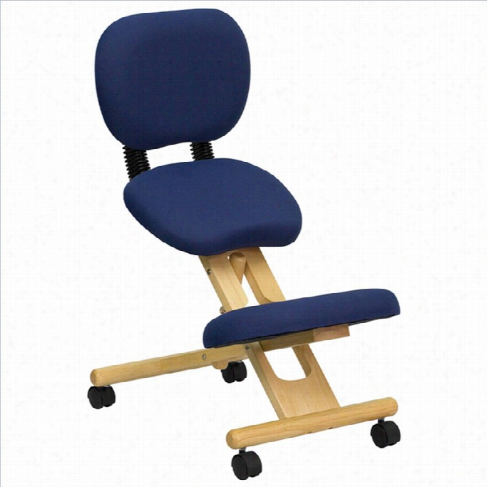 Flash Furniture Mobile Ergonomic Kneeling Office Chair In Nav Y