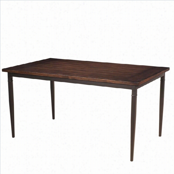 Hillsdal Ecameron Rectangular Dining Table In Chestnut Brown