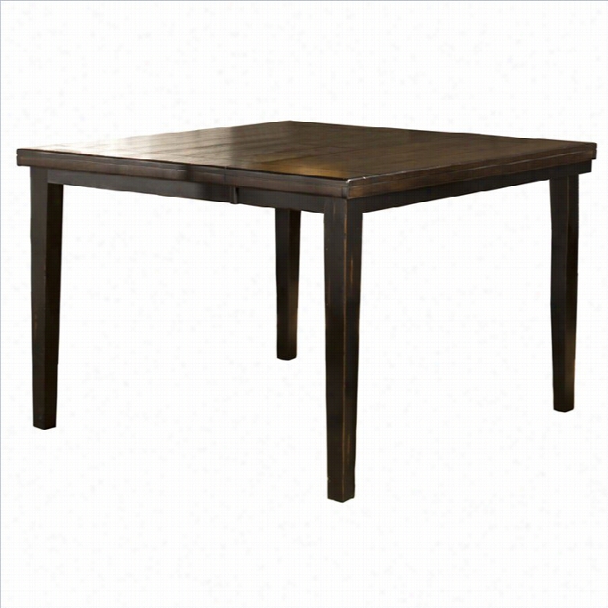 Hiklsdale Killarnye Coounter Height Dining Tabble In Black And Brown