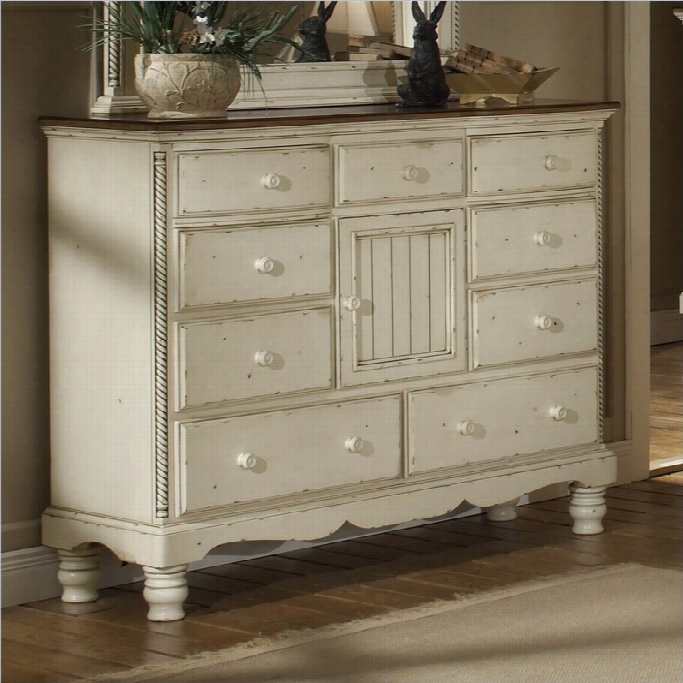 Hillsdale Wilshire 9 Drawer Mule Chest In Antique White Finish