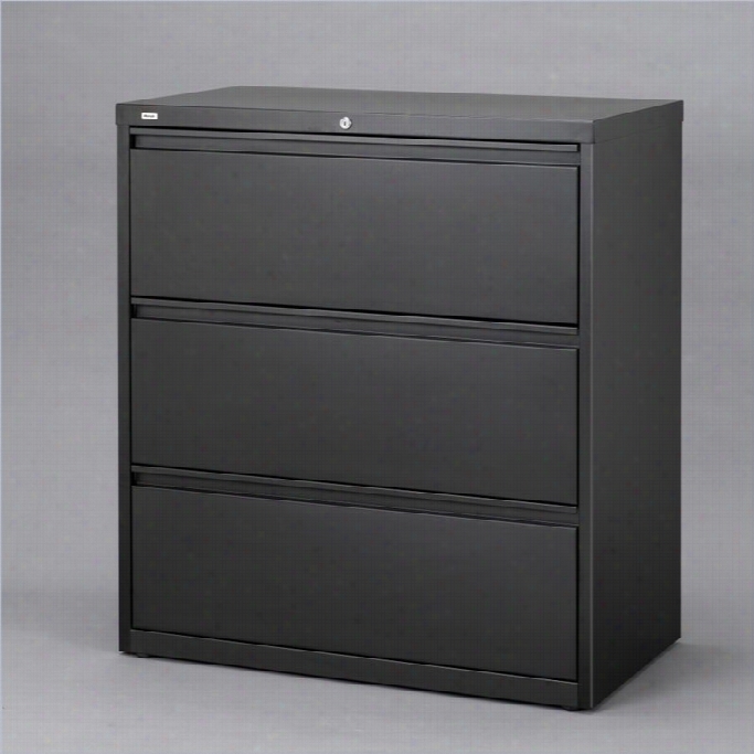 Hirsh Industries 1o000 Series 3 Drawe  Lateral File Cabinet In Black