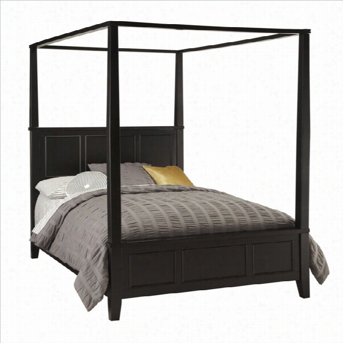 Home Styles Bedford Canopy Bed In Balck-queen