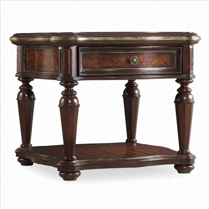 Hooker Furniture Grand Palais 1-drawer Lamp Table In Dark Walnut