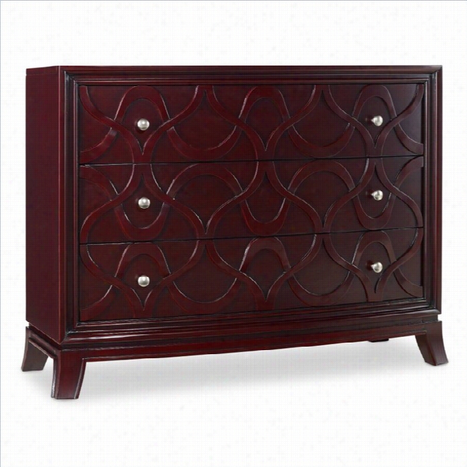 Hooker Furinture Melange 3-drawe Cosmopolitan Accent Chest In Burgundy