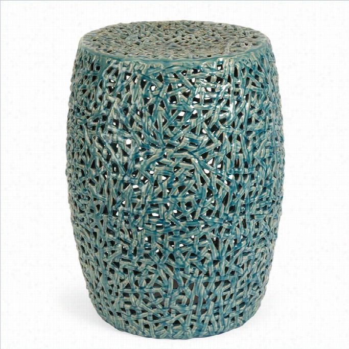 Imax Corporation Tobias Cutwork Garden Stool In Turquoise