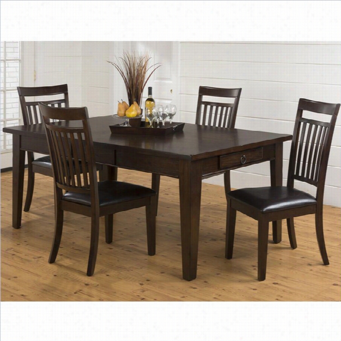 Jofran 981 Series 5-piece Dining Table Set In Legacy Oak