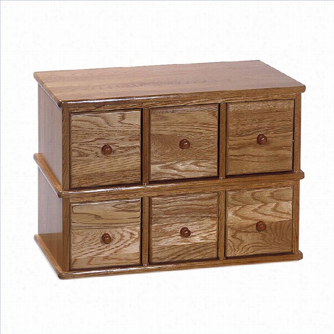 Leslie Dame 6-drawer Deluxe Cdd Mmodullar Storage Cabinet In Oak