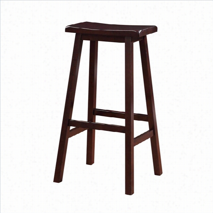 Linon 29 Stool In Dark Brown