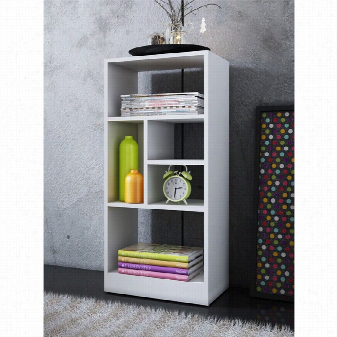 Manhattan Ocmfort Valenca 2.0 Seres 5 Shelf Bookcase In White