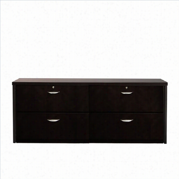 Mayline Mira Unfinished Top Lateral 2 Drawer File In Espresso