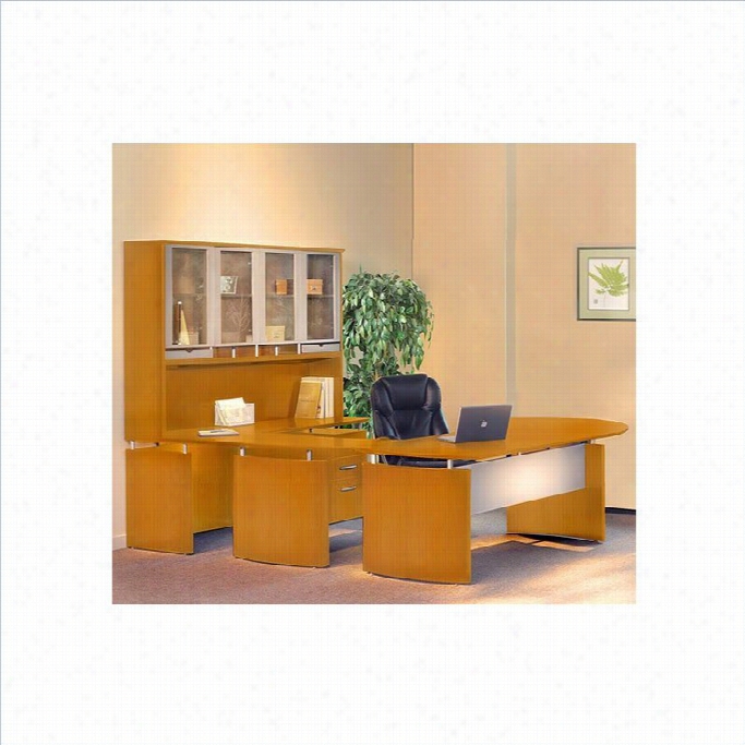 Mayline N Apoli 72 Wood Right Hand U-shaped Desk In Golden Cherry