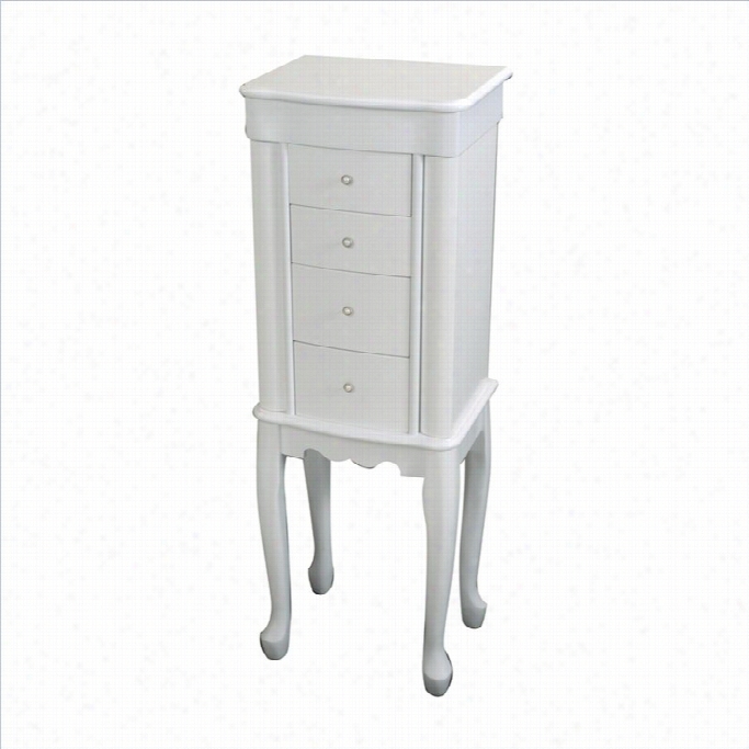 Mele And Co. Alexiis Jewelry Armoire In White