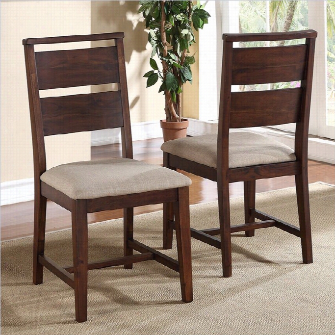 Mdous Furniture Portland Dining Chair In Walnut  (sdt Of 2)