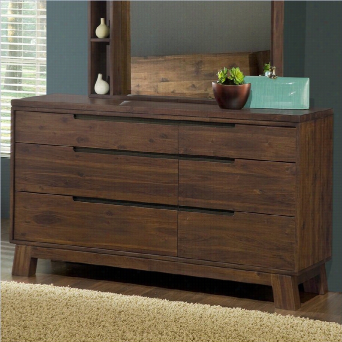 Mo Dus Portland Dresser And Mirror Set In Medium Walnut