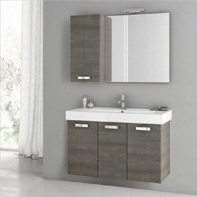 Nameek's Cubical 37 Wall Mounted Bathroom Vanity Set In Grey Ok Senlis