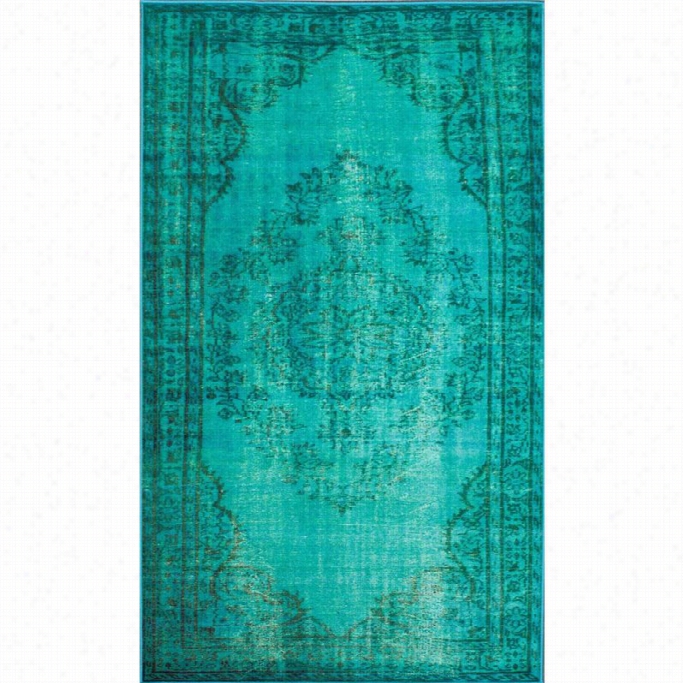 Nuloom 2'8 X 8' Vintage Inspired Overdyed Rug In Turquoise