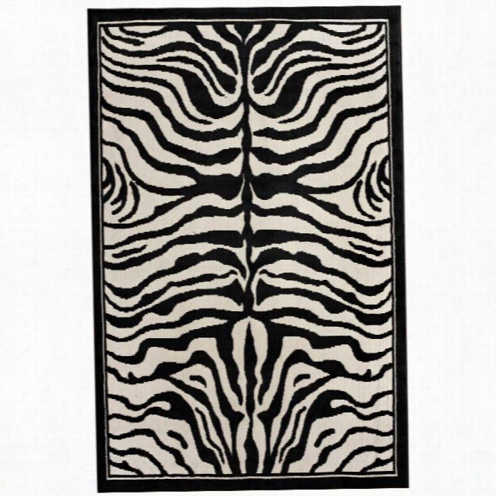 Nuloom 5' 2 X 7' 9 Contemporary Zebra Print Rug In Black Ane White